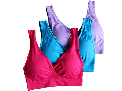 Cabales 3-Pack Seamless Wireless Sports Bra