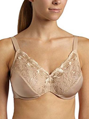 Wacoal Women’s Elegance Hidden Wire Minimizer Bra with Embroidery (Best Lift and Best Minimization)